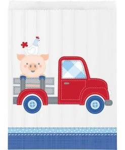 Creative Converting Farmhouse Birthday Blue Paper Treat Bags (120/Case)