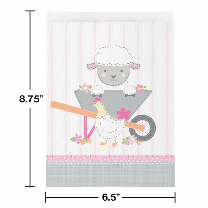 Creative Converting 1st Birthday Party Themes Farmhouse Birthday Pink Paper Treat Bags (120/Case)