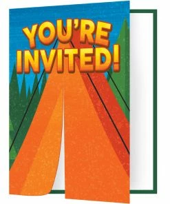 Creative Converting Kids Birthday Party Themes Camp Out Invitation Diecut Foldover (Case Pack Of 48)