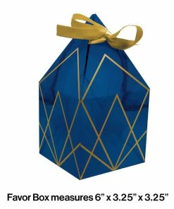 Creative Converting Navy Blue And Gold Foil Favor Boxes 48 Ct Bridal And Wedding