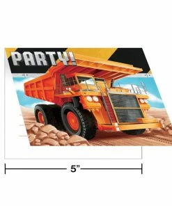 Creative Converting Kids Birthday Party Themes Big Dig Construction Foldover Invitations (48/Case)