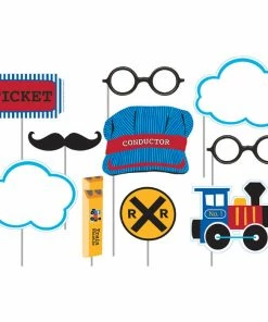 Creative Converting 1st Birthday Party Themes All Aboard Photo Booth Props (60/case)