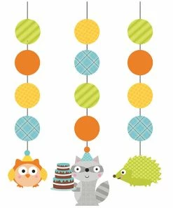 Creative Converting Happi Woodland Birthday Party Boy Printed Hanging Cutouts (18/case) Kids Birthday Party Themes
