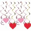 Creative Converting Split Dizzy Danglers, Val Hearts With Gold (Case Pack Of 96) Valentine's Day Party Decorations