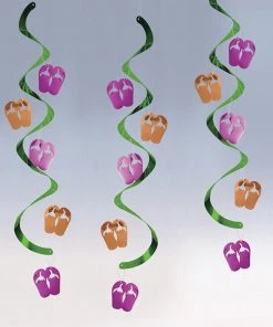 Creative Converting Flip Flops Dizzy Danglers (30/case) Luau Party Supplies