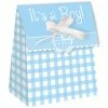 Creative Converting Gingham Boy Favor Bags, Diecut With Ribbon (72/case) Baby Showers