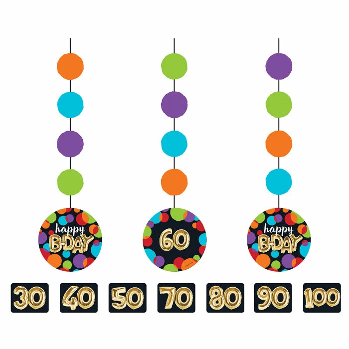 Creative Converting Balloon Birthday Hanging Cutouts (Case Pack Of 36) Adult Birthday Party Themes