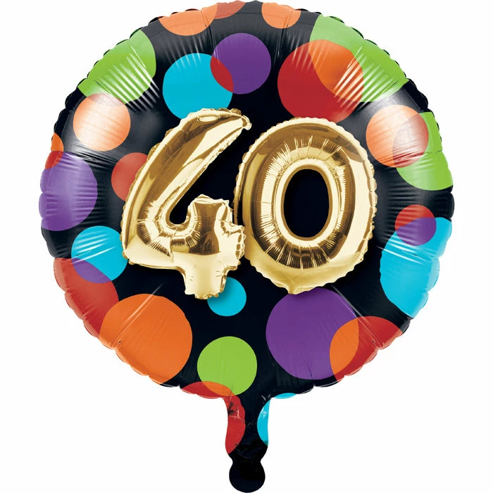 Creative Converting Adult Birthday Party Themes Balloon Birthday Metallic Balloon 18", 40 (Case Pack Of 10)