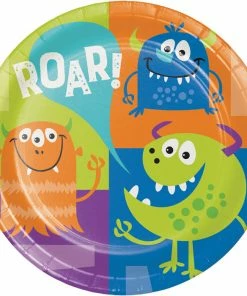 Creative Converting Kids Birthday Party Themes Fun Monsters Dinner Plate (Case Pack Of 96)