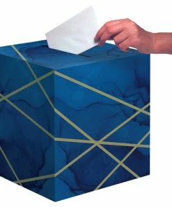 Creative Converting Navy Blue And Gold Foil Card Box 6 Ct