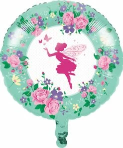 Creative Converting Floral Fairy Sparkle 18" Mylar Ballon (10/Case) Kids Birthday Party Themes