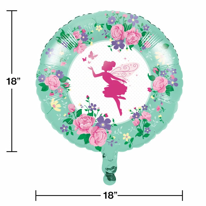 Creative Converting Floral Fairy Sparkle 18" Mylar Ballon (10/Case) Kids Birthday Party Themes