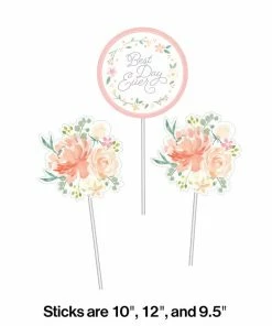 Creative Converting Farmhouse Floral Centerpiece Sticks - Wedding (18/Case)