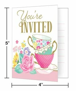 Creative Converting Floral Tea Party Foldover Invitations (48/Case) Kids Birthday Party Themes