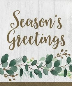 Creative Converting Eucalyptus Seasons Greetings Luncheon Party Napkins 16 Ct