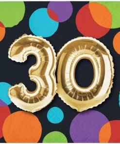 Creative Converting Balloon Birthday Beverage Napkin, 30 (Case Pack Of 192) Adult Birthday Party Themes