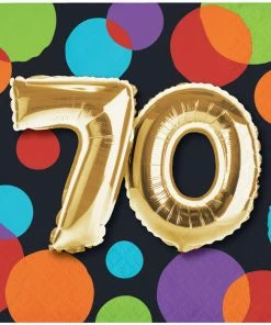 Creative Converting Balloon Birthday Beverage Napkin, 70 (Case Pack Of 192) Adult Birthday Party Themes