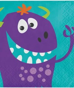 Creative Converting Kids Birthday Party Themes Fun Monsters Beverage Napkin (Case Pack Of 192)