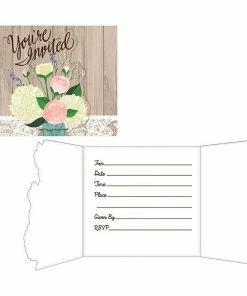 Creative Converting Bridal And Wedding Rustic Wedding Invitation, Gatefold (48/case)