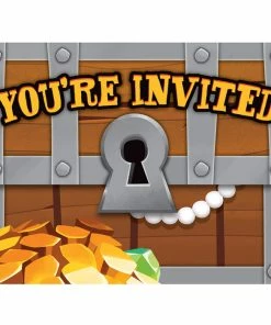 Creative Converting Kids Birthday Party Themes Pirate Treasure Gatefold Invitations (48/Case)