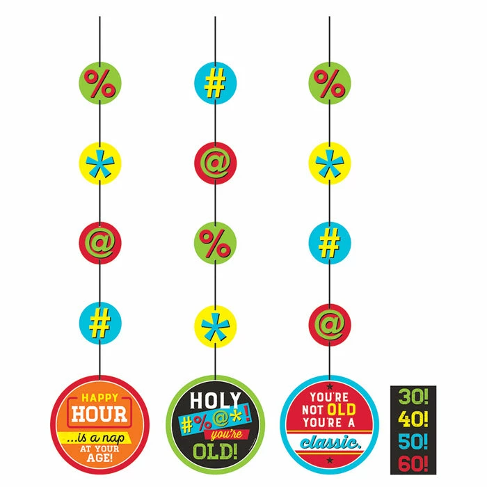 Creative Converting Age Humor Hanging Cutouts (36/Case) Adult Birthday Party Themes
