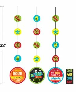 Creative Converting Age Humor Hanging Cutouts (36/Case) Adult Birthday Party Themes