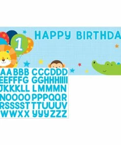 Creative Converting One Is Fun Boy Giant Party Banner With Stickers (6/case)