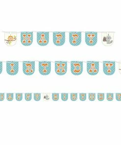 Creative Converting Happi Woodland Birthday Party Boy Shaped Ribbon Banner (6/case) Kids Birthday Party Themes