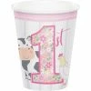 Creative Converting 1st Birthday Party Themes Farmhouse Birthday Pink 9 Oz. Hot/Cold Cups (96/Case)