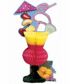 Creative Converting Tropical Drink Centerpiece, Luau Party (6/case) Luau Party Supplies