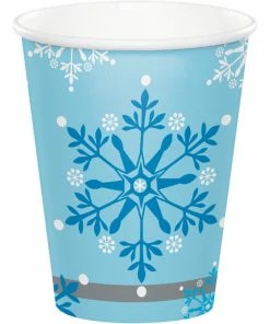 Creative Converting Kids Birthday Party Themes Snowflake Swirls 9 Oz Paper Cups 96 Ct
