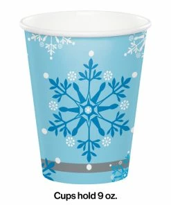 Creative Converting Kids Birthday Party Themes Snowflake Swirls 9 Oz Paper Cups 96 Ct