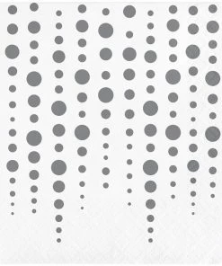 Creative Converting Sparkle And Shine Silver Beverage Napkins (192/Case) Anniversary Decorations