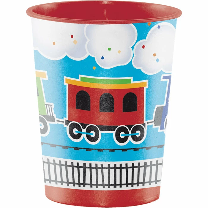 Creative Converting All Aboard Plastic Keepsake Cup 16 Oz. (12/case) 1st Birthday Party Themes