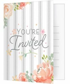 Creative Converting Baby Showers Farmhouse Floral Foldover Invitations - Baby Shower (48/Case)