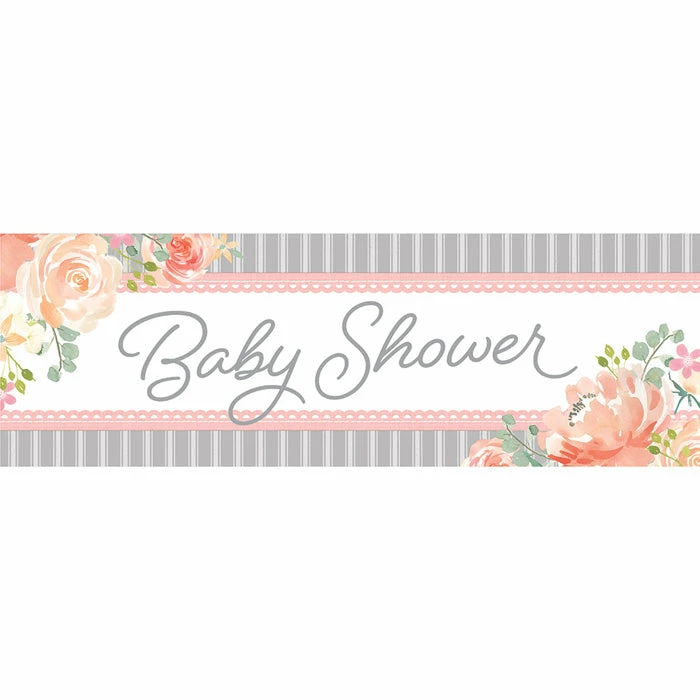 Creative Converting Farmhouse Floral Giant Party Banner - Baby Shower (6/Case)