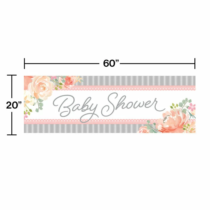Creative Converting Farmhouse Floral Giant Party Banner - Baby Shower (6/Case)