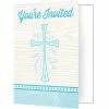 Creative Converting Religious Ceremony Decorations Divinity Blue Foldover Invitations (48/Case)
