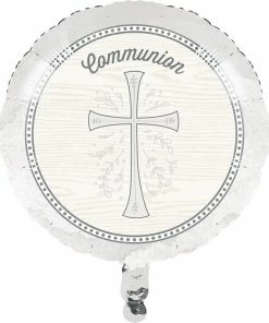 Creative Converting Divinity Silver 18" Mylar Communion Ballon (10/Case) Religious Ceremony Decorations