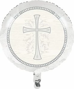 Creative Converting Religious Ceremony Decorations Divinity Silver 18"Mylar Ballon (10/Case)