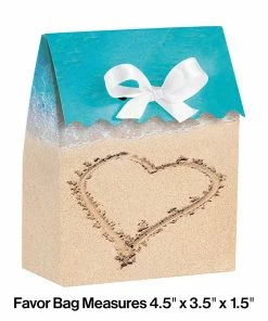 Creative Converting Beach Love Favor Bags, Diecut With Ribbon (72/case)