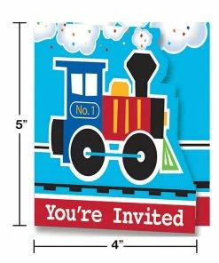 Creative Converting All Aboard Invitation Gatefold (48/case) 1st Birthday Party Themes