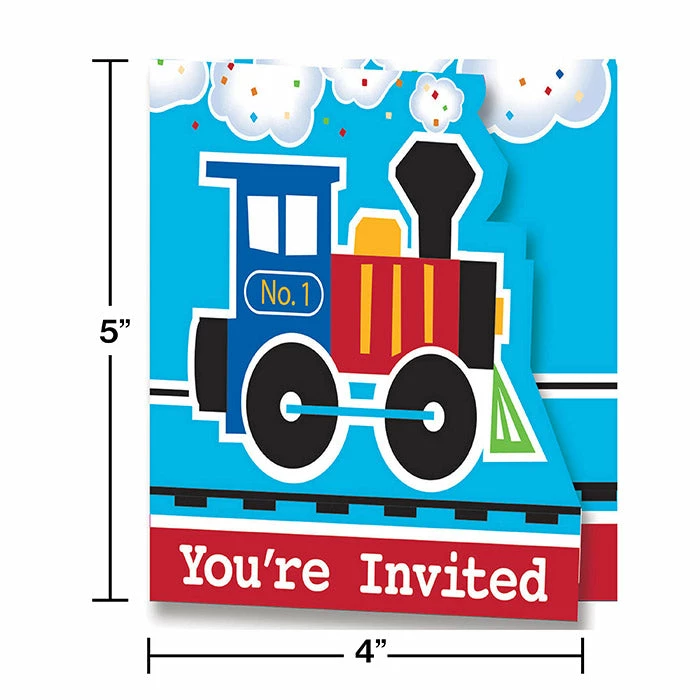 Creative Converting All Aboard Invitation Gatefold (48/case) 1st Birthday Party Themes