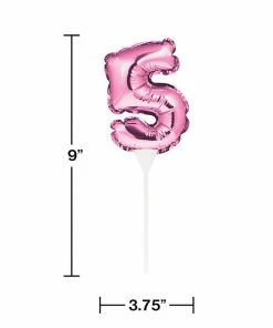 Creative Converting Pink 5 Number Balloon Cake Topper (12/Case) General Decorations