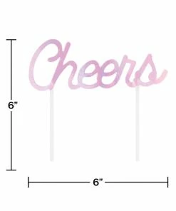 Creative Converting Iridescent Party Cheers Cake Topper (12/Case) Themed Tableware