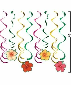 Creative Converting Tropical Flowers Dizzy Danglers 96 Ct Luau Party Supplies