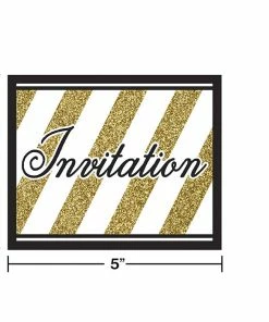 Creative Converting Black & Gold Invitation (48/case)