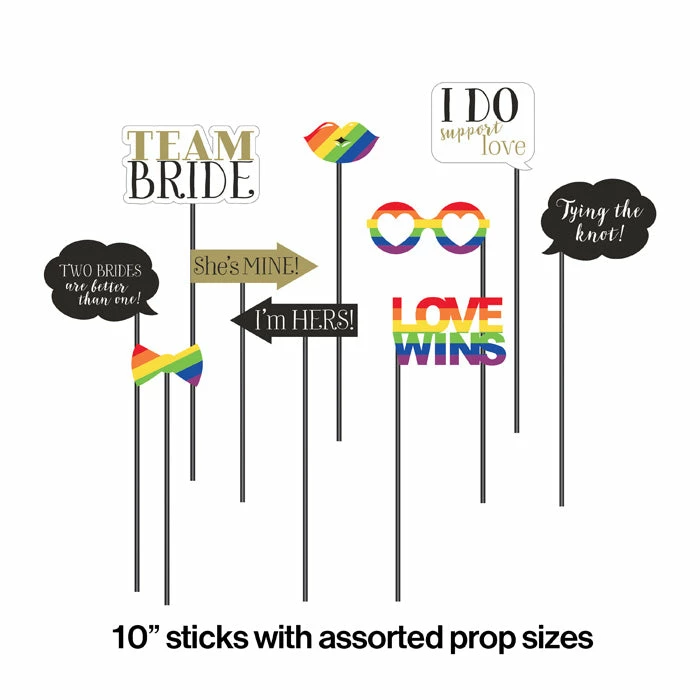 Creative Converting Mrs. And Mrs. Photo Booth Props 60 Ct Bridal And Wedding