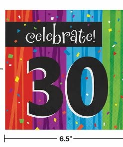 Creative Converting Milestone Celebrations 30th Lunch Napkins, 3-Ply (192/case)