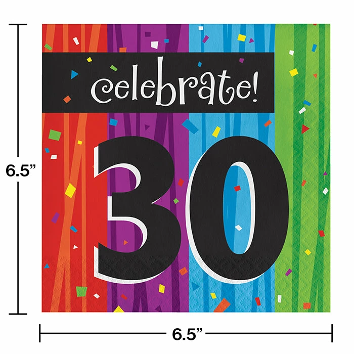 Creative Converting Milestone Celebrations 30th Lunch Napkins, 3-Ply (192/case)